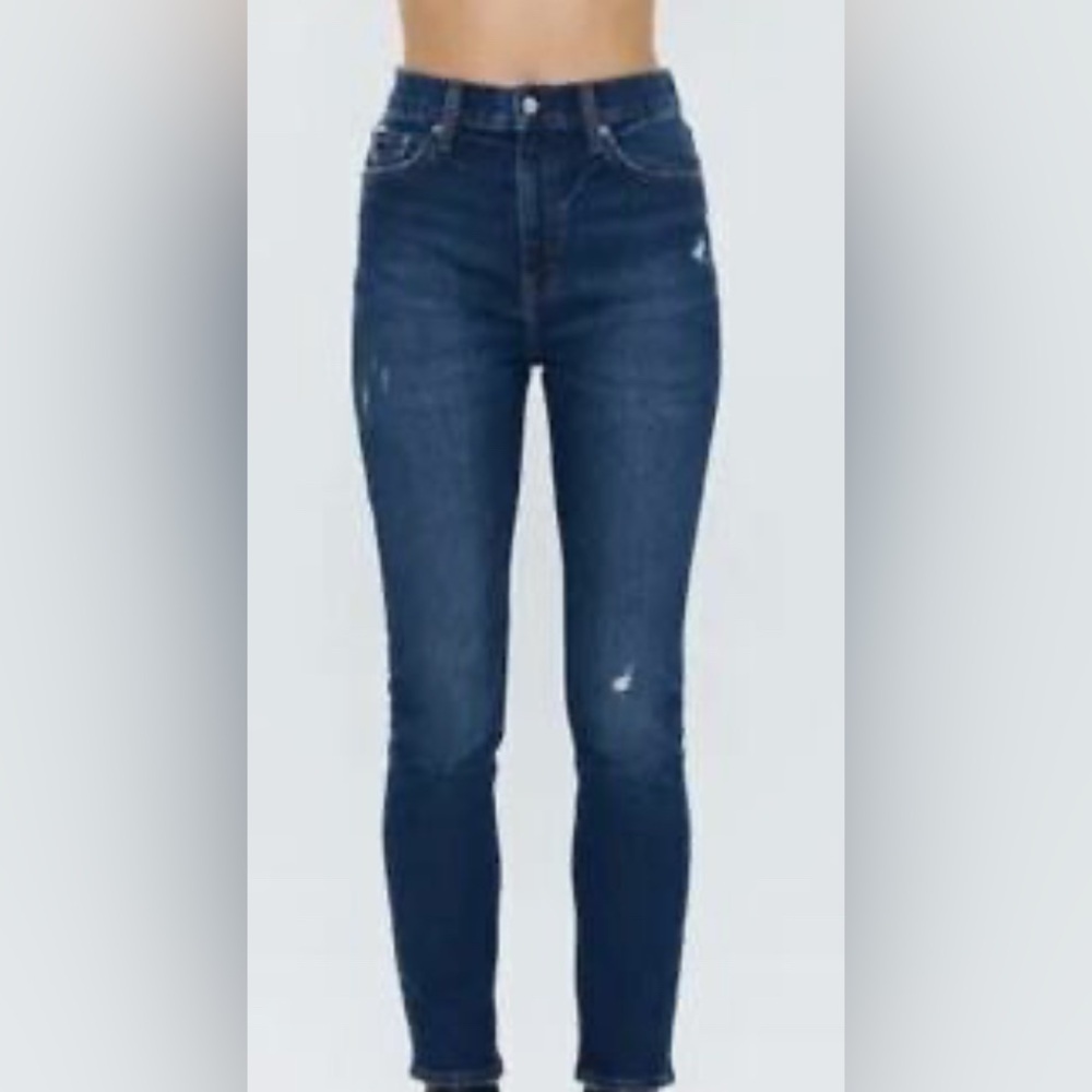 Pistola Blue Skinny Jeans with Modern Distressing
